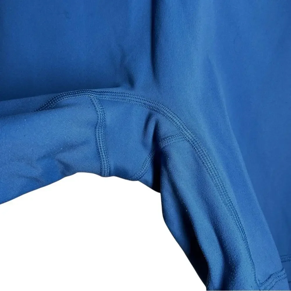 Set Active Blue Zip Front Sportbody High Rise Active Bike Shorts - Small